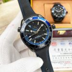Replica Omega Planet Ocean Deep GMT Black Blue Watches 43 mm
